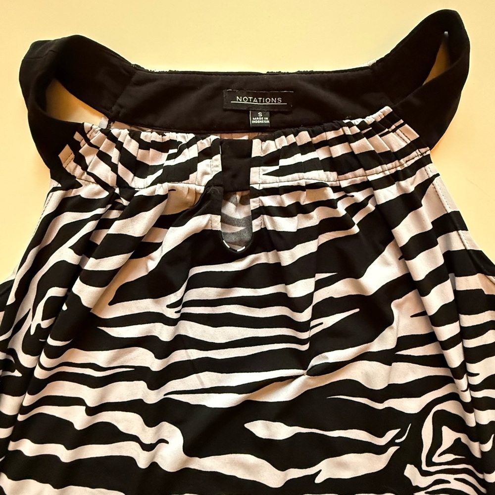 Notations Black And White Zebra Pattern Dress - image 2